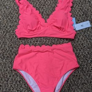 Two piece high waisted swimsuit